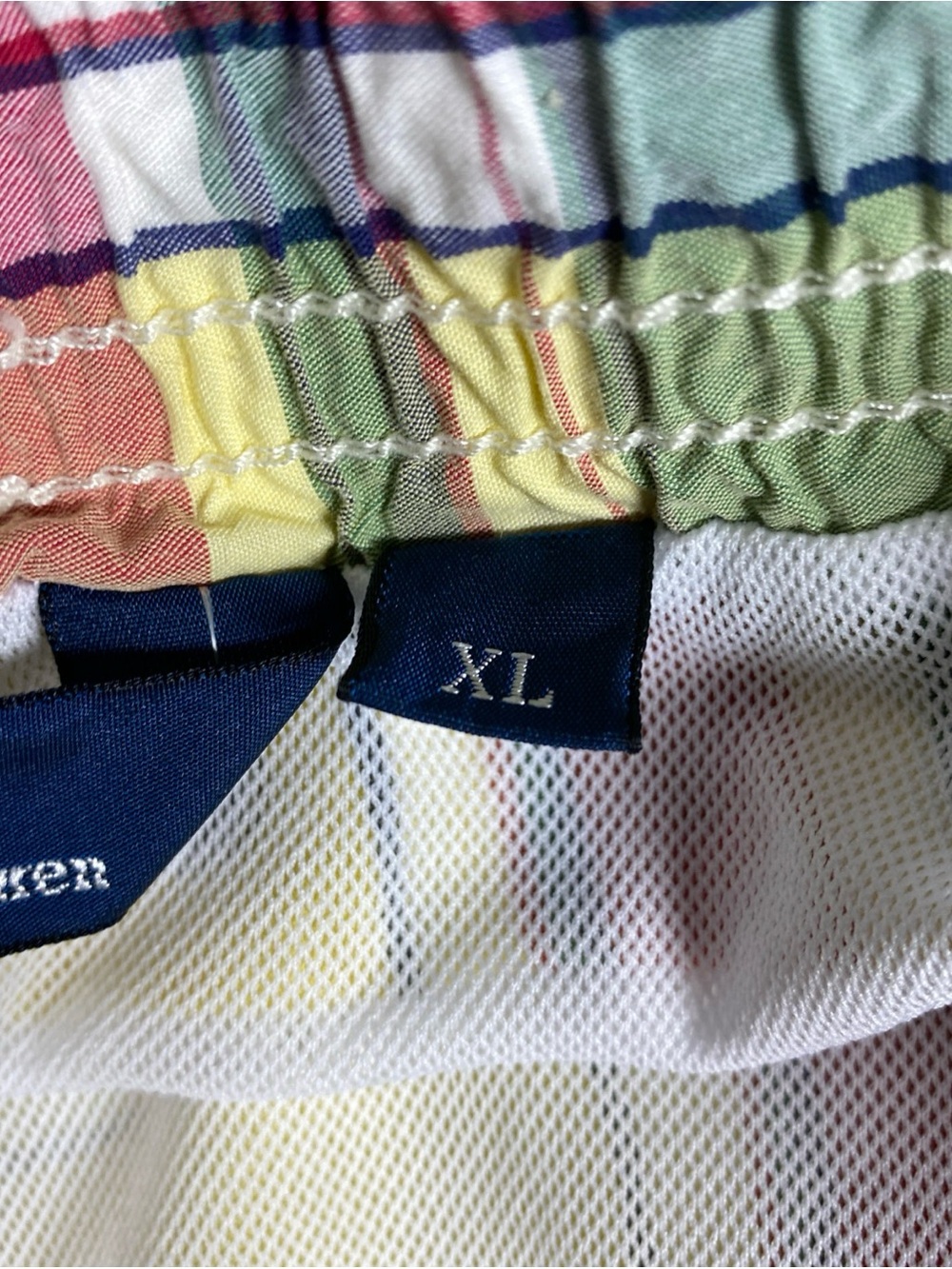 Polo by Ralph Lauren Yellow Multicolor Madras Plaid Swim Shorts Mesh Lined - Picture 4 of 11